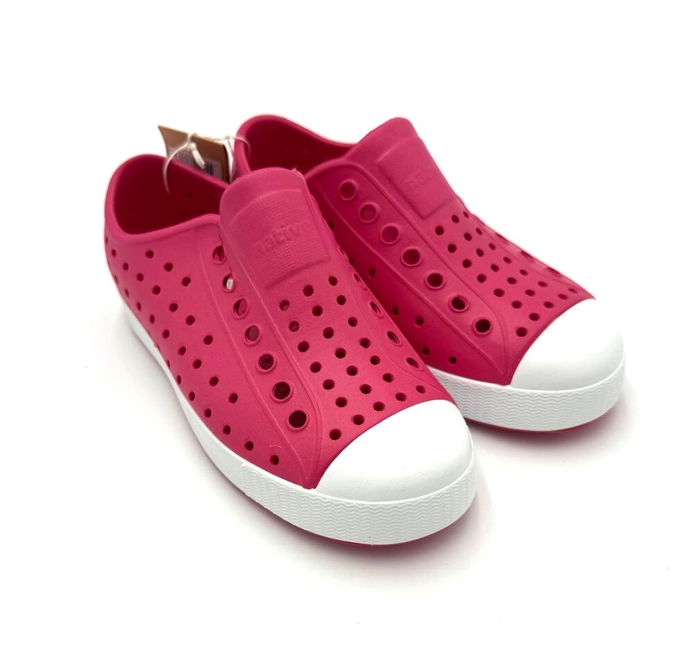 Native Jefferson Child Shoes - Hollywood Pink/Shell White - c11